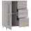 VidaXL (grey sonoma) vidaXL Sideboard Storage Cabinet Cupboard High Gloss White Engineered Wood 6