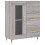 VidaXL (grey sonoma) vidaXL Sideboard Storage Cabinet Cupboard High Gloss White Engineered Wood 1