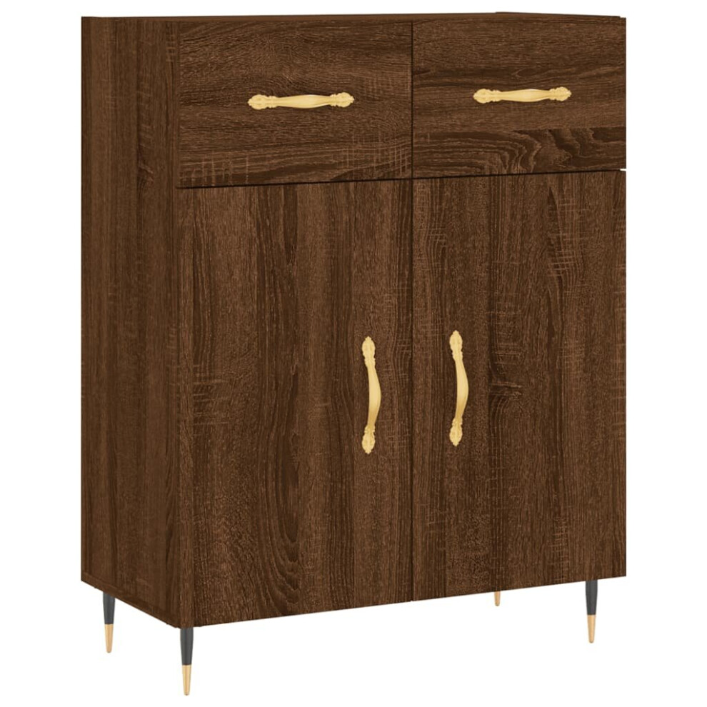 (brown oak) vidaXL Sideboard Storage Side Cabinet Cupboard Smoked Oak Engineered Wood