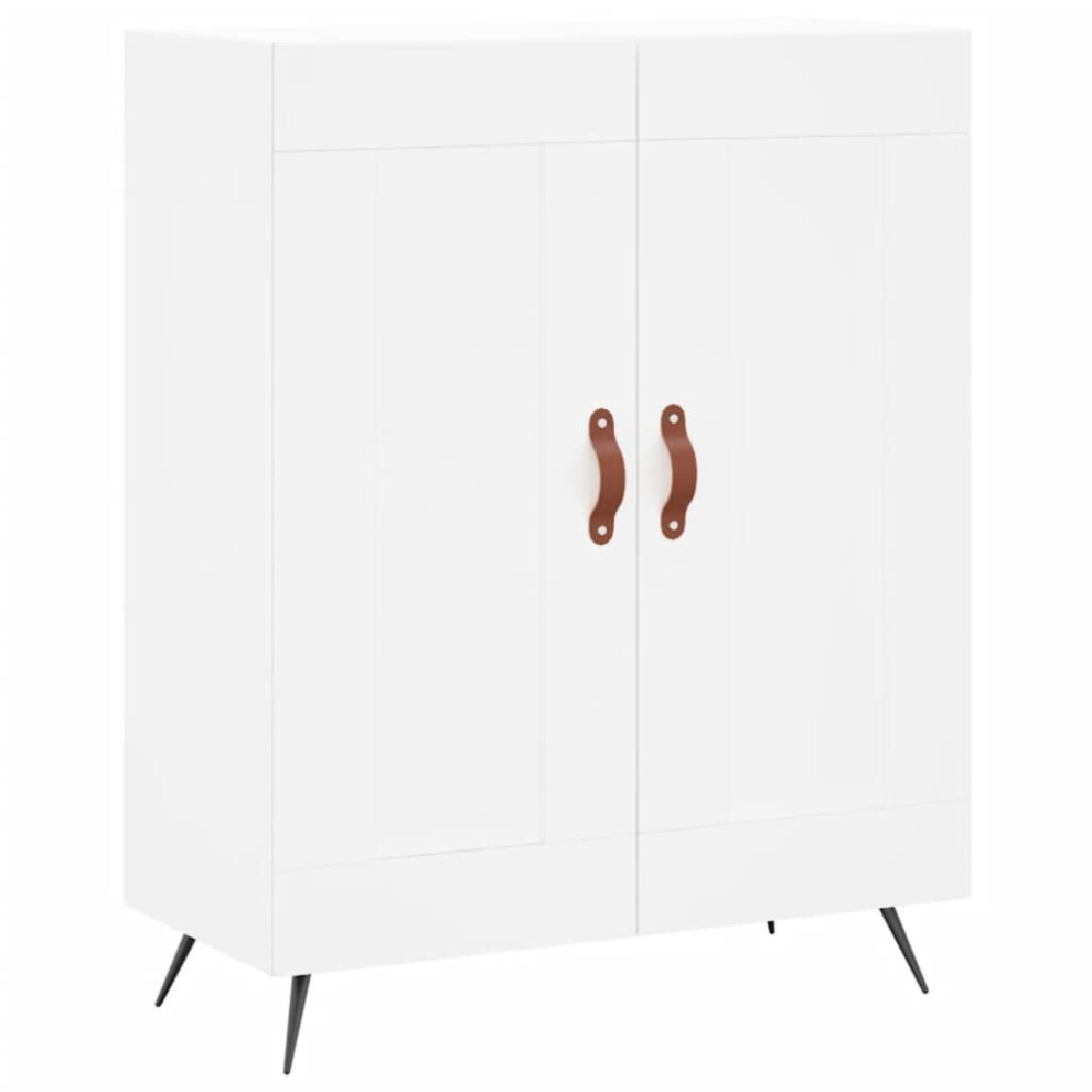 (white) vidaXL Sideboard Storage Side Cabinet Cupboard Smoked Oak Engineered Wood