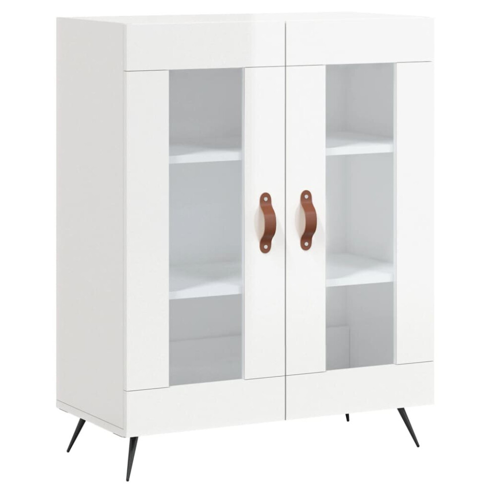 (high gloss white) vidaXL Sideboard Storage Cabinet Cupboard Side Cabinet White Engineered Wood