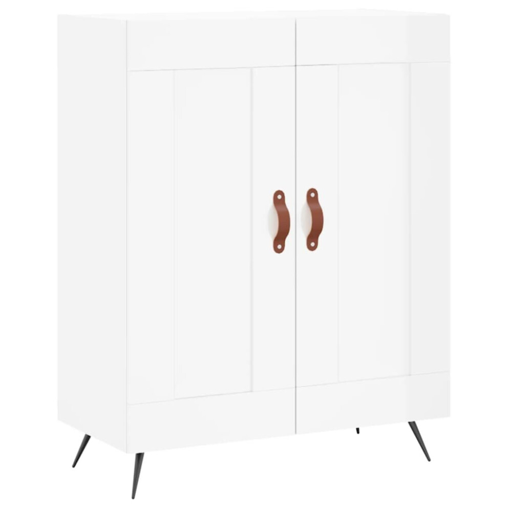 (high gloss white) vidaXL Sideboard Storage Side Cabinet Cupboard Smoked Oak Engineered Wood