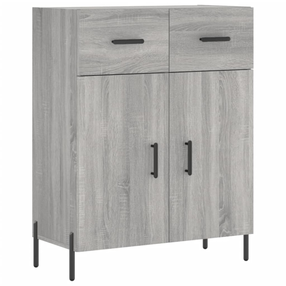 vidaXL Sideboard - Engineered Wood - Grey - 69.5x34x90 cm - Image 2