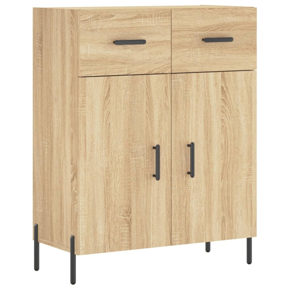 Vidaxl (Sonoma Oak) Sideboard Storage Cabinet Side Cabinet Cupboard White Engineered Wood