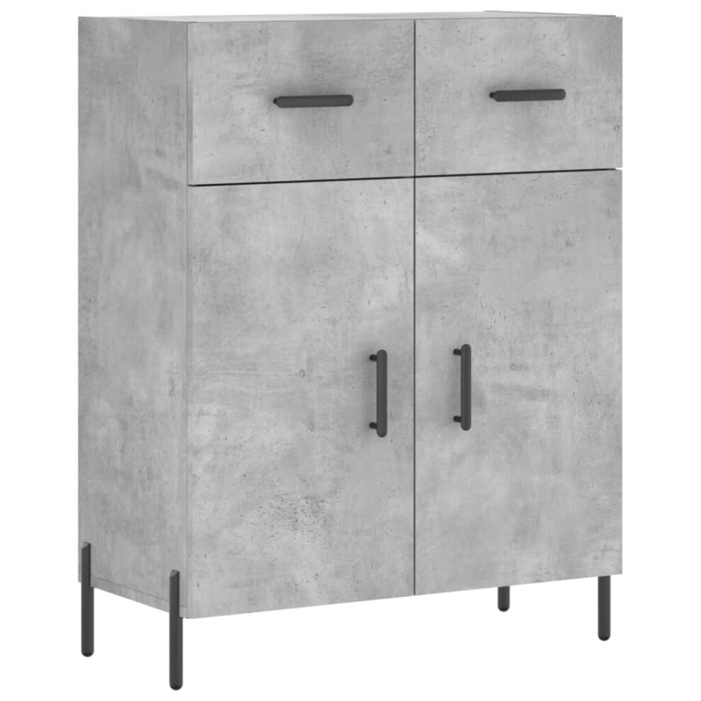 Vidaxl (Concrete Grey) Sideboard Storage Cabinet Side Cabinet Cupboard White Engineered Wood