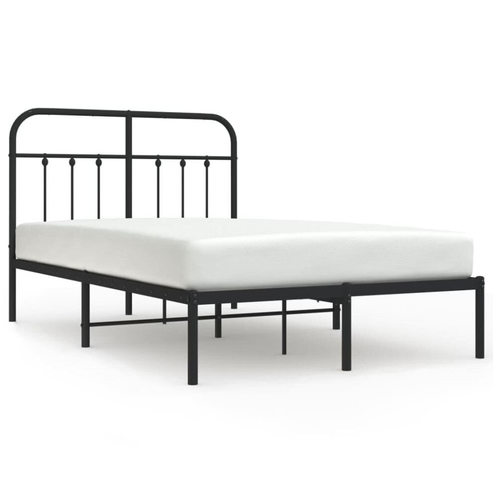 (black, 120 x 200 cm/with headboard) vidaXL Metal Bed Frame Bed Base with Headboard and Footboard White 183x213 cm