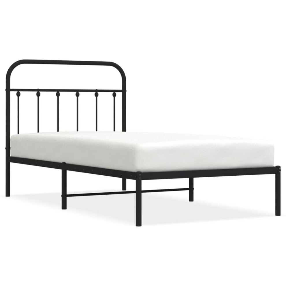 (black, 100 x 190 cm/with headboard) vidaXL Metal Bed Frame Bed Base with Headboard and Footboard White 183x213 cm