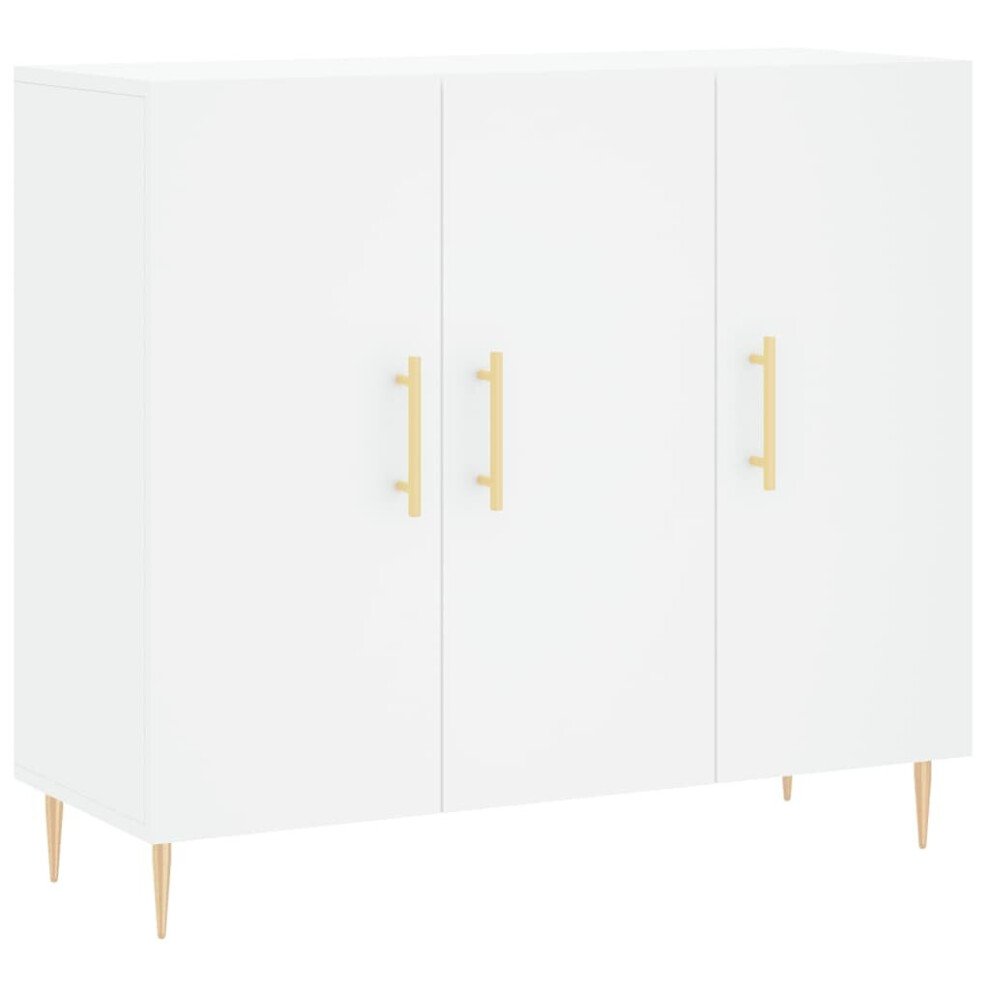 Vidaxl (White) Sideboard Cabinet Storage Cabinet Cupboard Smoked Oak Engineered Wood