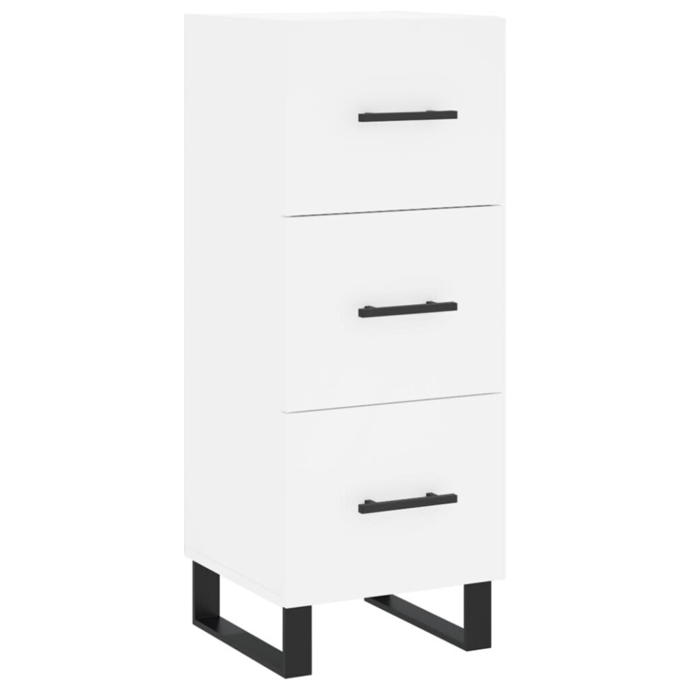 Vidaxl (White) Sideboard Storage Side Cabinet Cupboard Sonoma Oak Engineered Wood