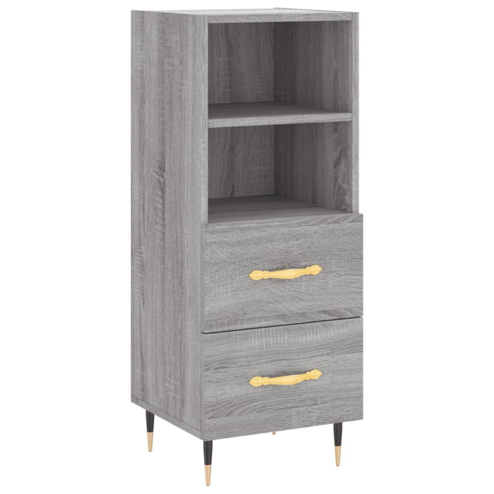 (grey sonoma) vidaXL Sideboard Storage Cabinet Cupboard High Gloss White Engineered Wood