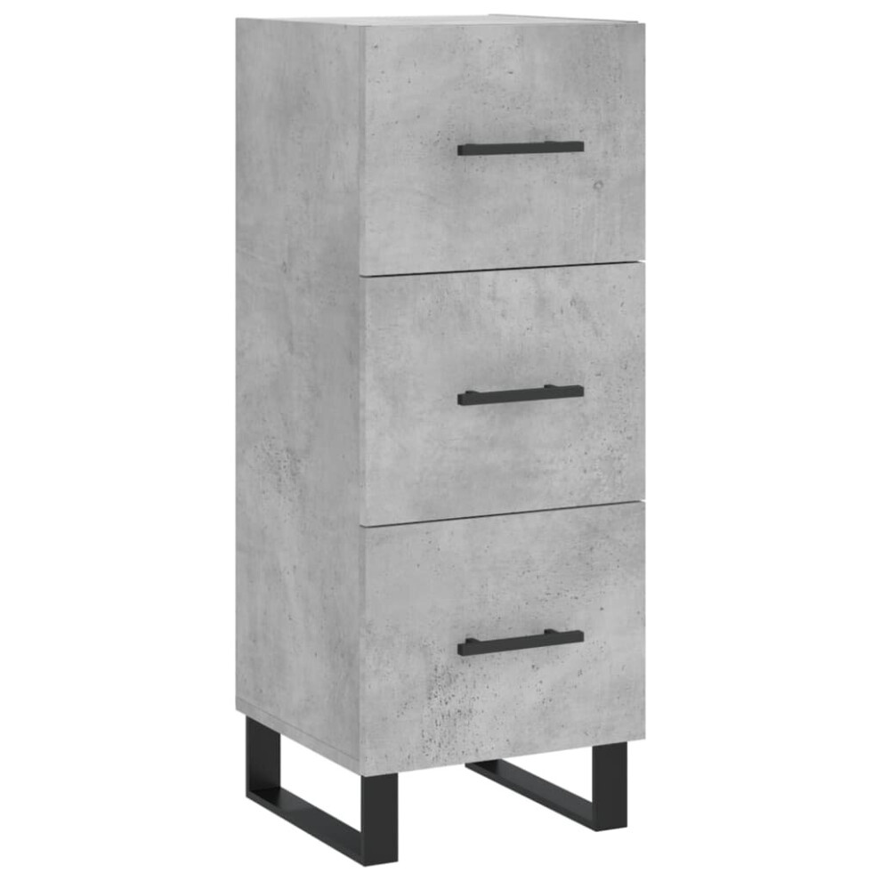 Vidaxl (Concrete ) Sideboard Storage Side Cabinet Cupboard Sonoma Oak Engineered Wood Grey