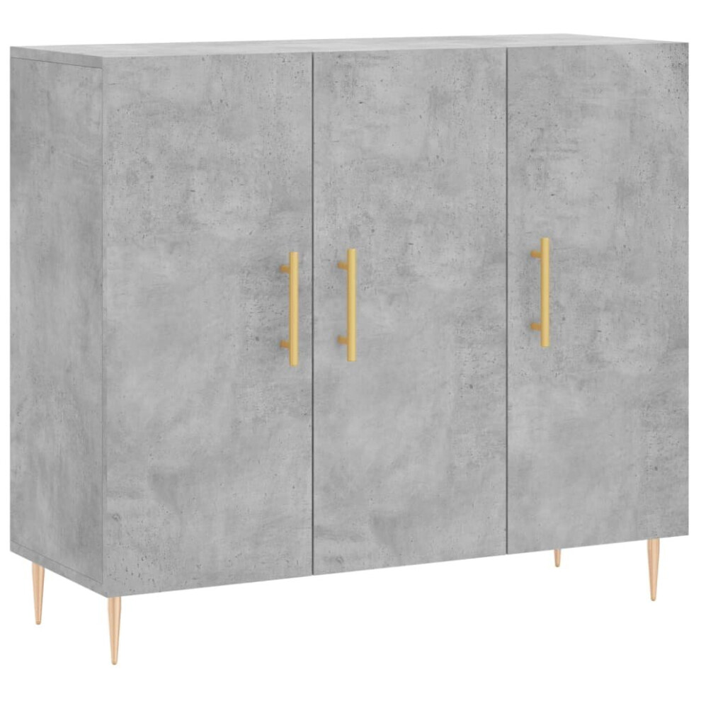 Vidaxl (Concrete Grey) Sideboard Cabinet Storage Cabinet Cupboard Smoked Oak Engineered Wood