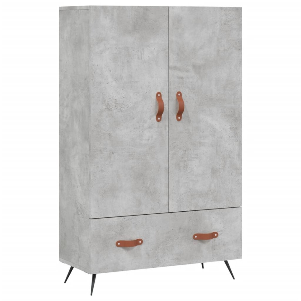 VIDAXL Sideboard - 2 Door Single Drawer - Concrete Grey - Black Metal Legs - Image 3