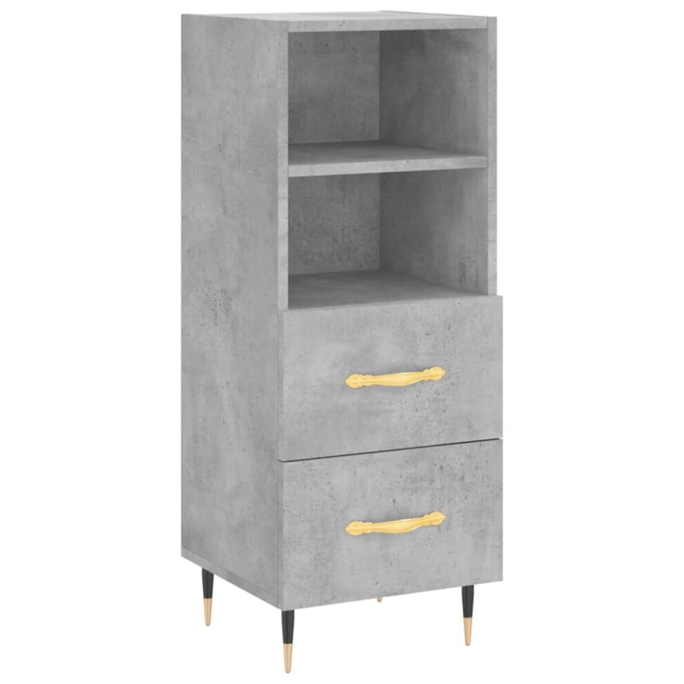 (concrete grey) vidaXL Sideboard Storage Cabinet Cupboard High Gloss White Engineered Wood