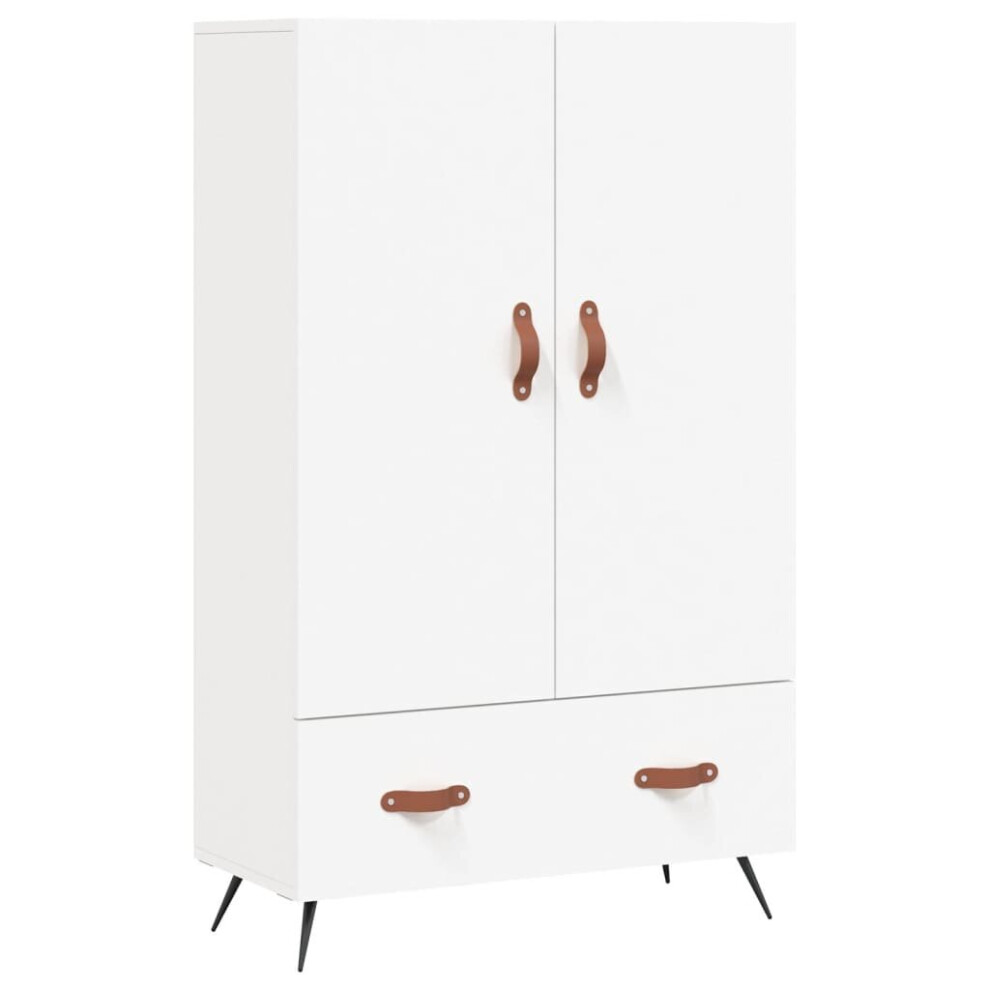 (white) vidaXL Highboard Sideboard Cupboard Side Cabinet Brown Oak Engineered Wood