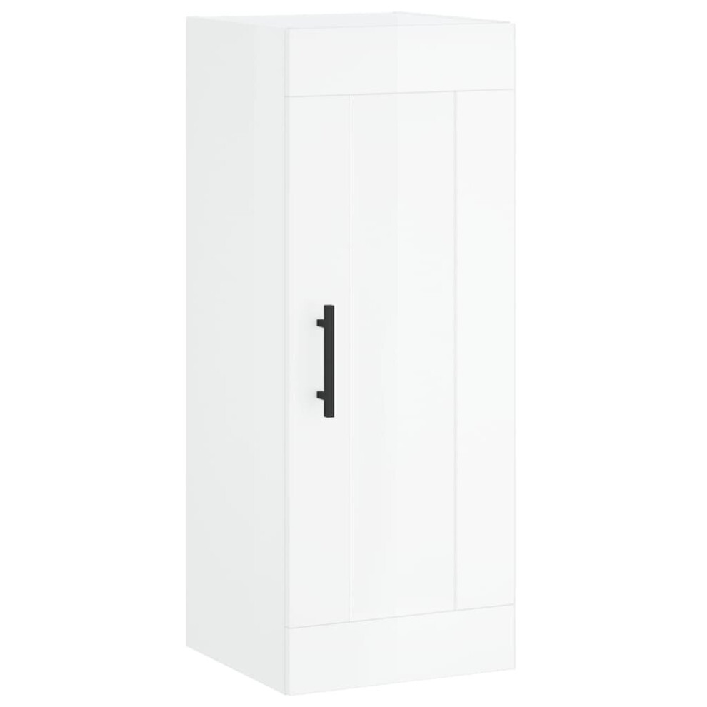 (high gloss white) vidaXL Wall Mounted Cabinet Storage Cabinet Side Cabinet White Engineered Wood