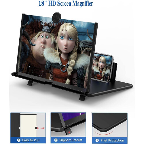 Amplificatore Schermo Telefono 10 Pollici - Lente D'Ingrandimento HD, Supporto Regolabile, Per Film E Giochi - Foto 5