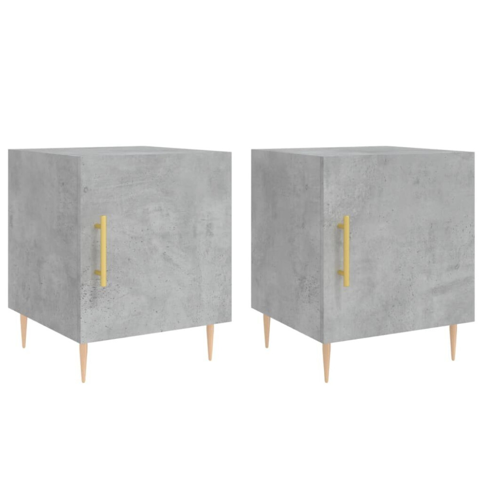 (concrete grey, 2 pcs) vidaXL Bedside Cabinets Side Table Bedstand 2 pcs Grey Sonoma Engineered Wood