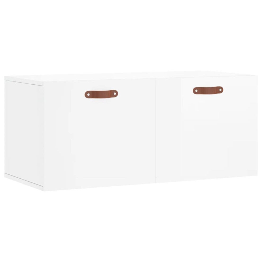 (high gloss white, 80 x 36.5 x 35 cm) vidaXL Wall Cabinet Storage Cabinet Display Cabinet White Engineered Wood