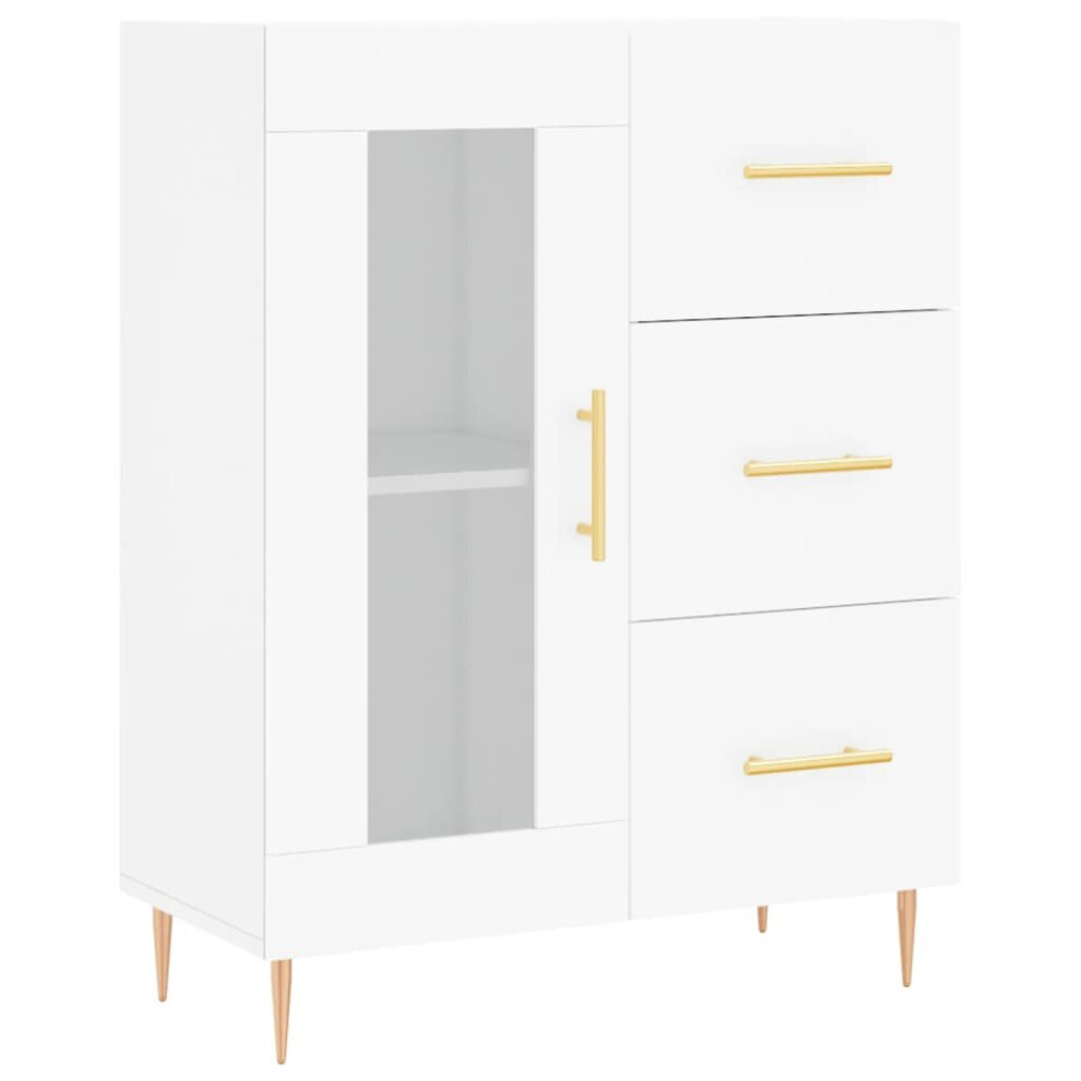 (white) vidaXL Sideboard Storage Cabinet Side Cabinet Concrete Grey Engineered Wood