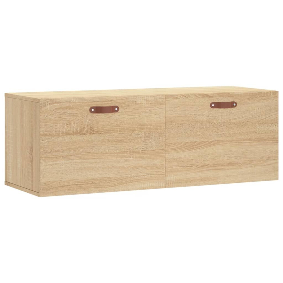 Vidaxl (Sonoma Oak, 100 X 36.5 X 35 Cm) Wall Cabinet Storage Cabinet Display Cabinet Engineered Wood White