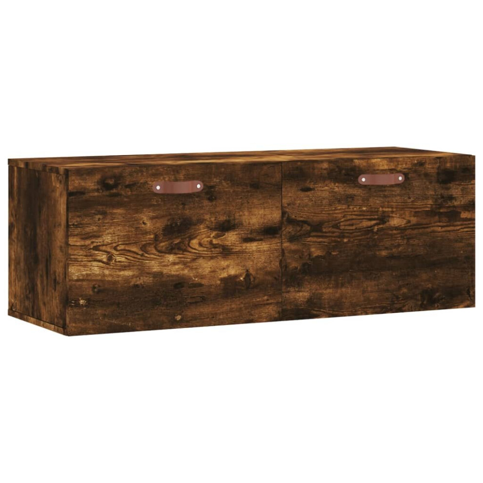 Vidaxl (Smoked Oak, 100 X 36.5 X 35 Cm) Wall Cabinet Storage Cabinet Display Cabinet Engineered Wood White
