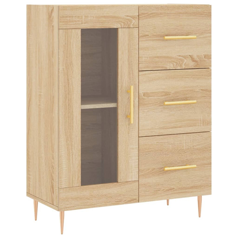 Vidaxl (Sonoma Oak) Sideboard Storage Cabinet Side Cabinet Concrete Engineered Wood Grey