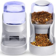 Automatic Pet Food Dispenser Small and Medium Pets Automatic Food Dispenser and Drinker 3.8L (Gray)
