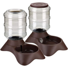 Automatic Cat Food Dispenser Large Capacity Food Dog Pet Water Dispenser Brown,Feeder Set