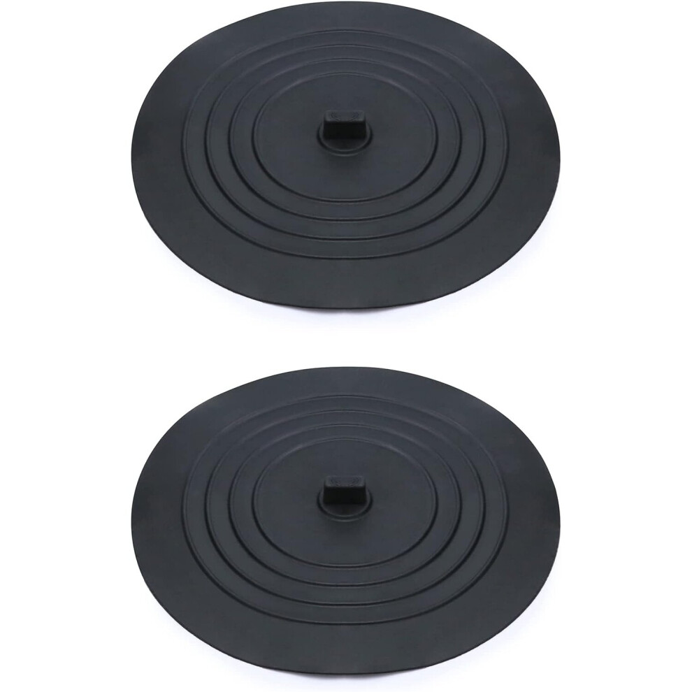 Set of 2 Silicone Drain Plugs, Sink Plugs, Bathtub Stopper, 15cm, for Kitchen Sink, Bathtub, Black-image-OPC-PCB5X6B-NEW