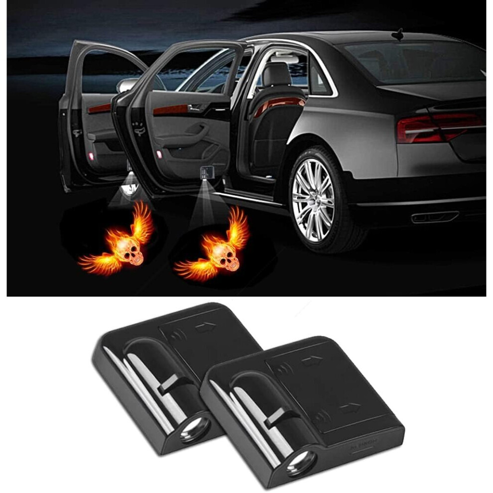 2 Pcs Led Car Door Welcome For Fire Wings Skull Logo Symbol Projector S Ghost Shadow Light 7042558959594