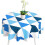 Tablecloths Rectangular PVC Wipeable Table Cloth Stain-Proof Waterproof Table Cloth Easy to Clean Triangular Lattice TableclothBlue, Round 140cm 1