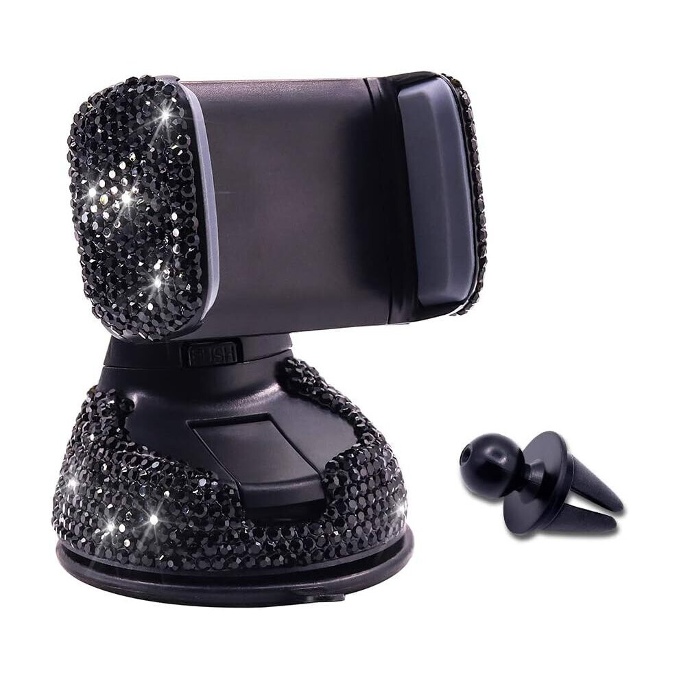 Cell Phone Bling Car Phone Holder,Car Phone Holder Adjustable Auto Rotate 360¡Ã Air Vent For Iphone Galaxy Smartphone Or Gps Devices(Black) Blue/Black 7042558967827