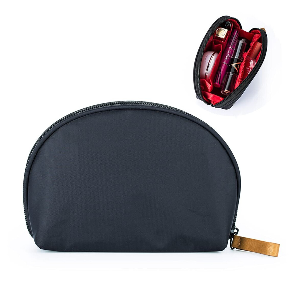 Tianfu Half Moon Cosmetic Beauty Bag For Purse Travel Handy Makeup Pouch For Women Girls
