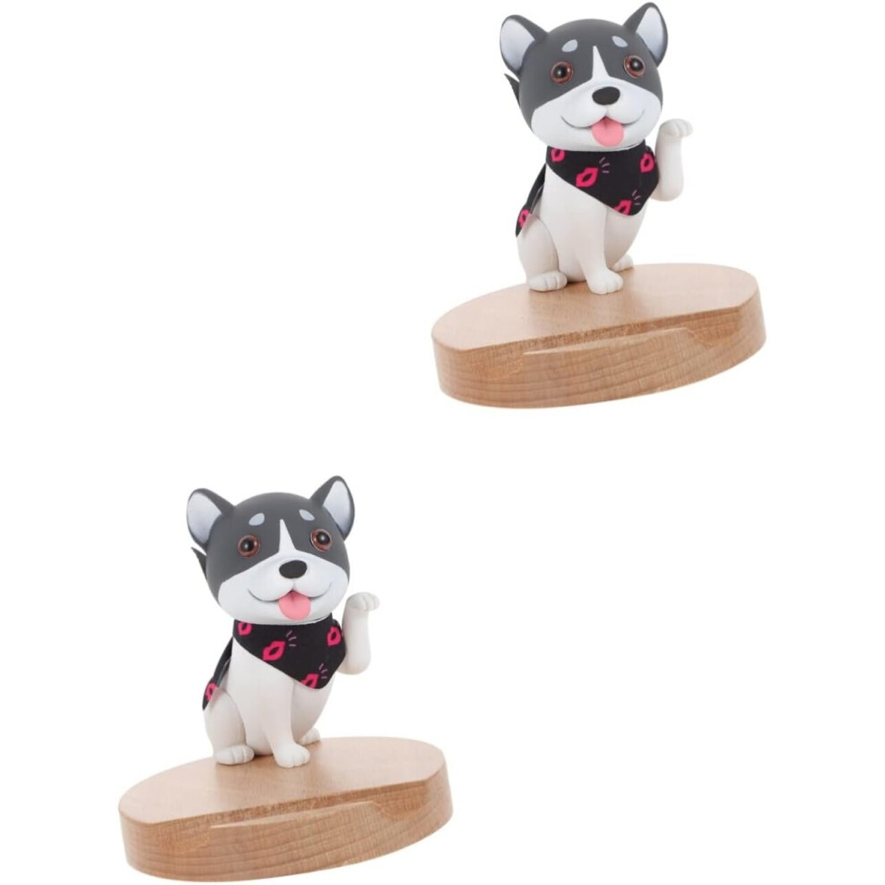 Photos - Holder / Car Charger TIANFU 2 Pieces Wooden Adorable Car Mobile Phone Holder Model Dock Gifts Design Wooden Cell Office Cartoon Animal Figure Decor Offi 