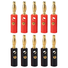 10 x Audio Speaker Screw Banana Gold Plate Plugs Connectors 4mm