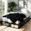House of Home (Double, Black) Extra Strong Platform Bed Frame -  Heavy Duty Support, Easy Assembly 1