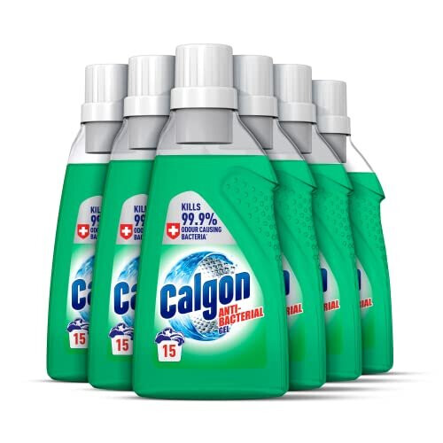 Calgon Calgon Antibacterial Water Softener Gel, Washing Machine Cleaner, Kills 99.9% of bacteria in your washing machine, 750ml, Pack of 6
