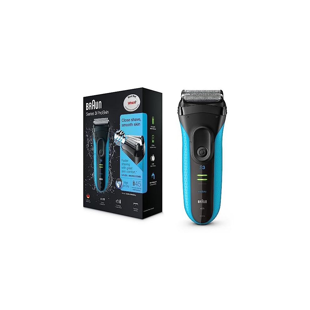 Braun Series 3 Proskin 3040S Electric Shaver And Precision Trimmer, Pack Of 1 Blue