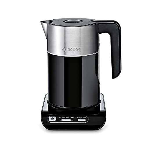 Bosch Bosch Styline TWK8633GB Variable Temperature Cordless Kettle, 1.5 Litres, 3000W - Black