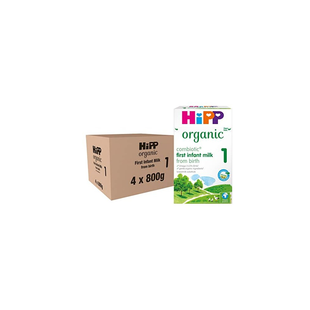 HiPP Organic 1 First Infant Baby Milk Powder Formula, From Birth, 800g (Pack of 4)