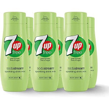 SodaStream Flavours 7Up Free Sparkling Drink Mix, Fizzy Drink Maker Concentrate, Caffeine Free Diet Soda, Natural Lemon & Lime, No Sugar