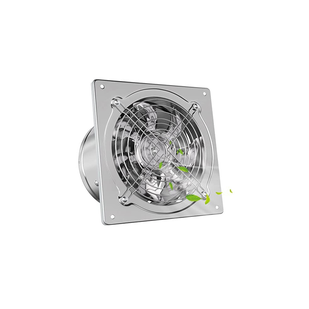 6 Inch Wall Mounted Exhaust Fan, Bathroom Ventilation Fan Axial Exhaust Blower Flow Exhaust Attic Low Noise Extractor Ventilator Fan for Home Kitchen