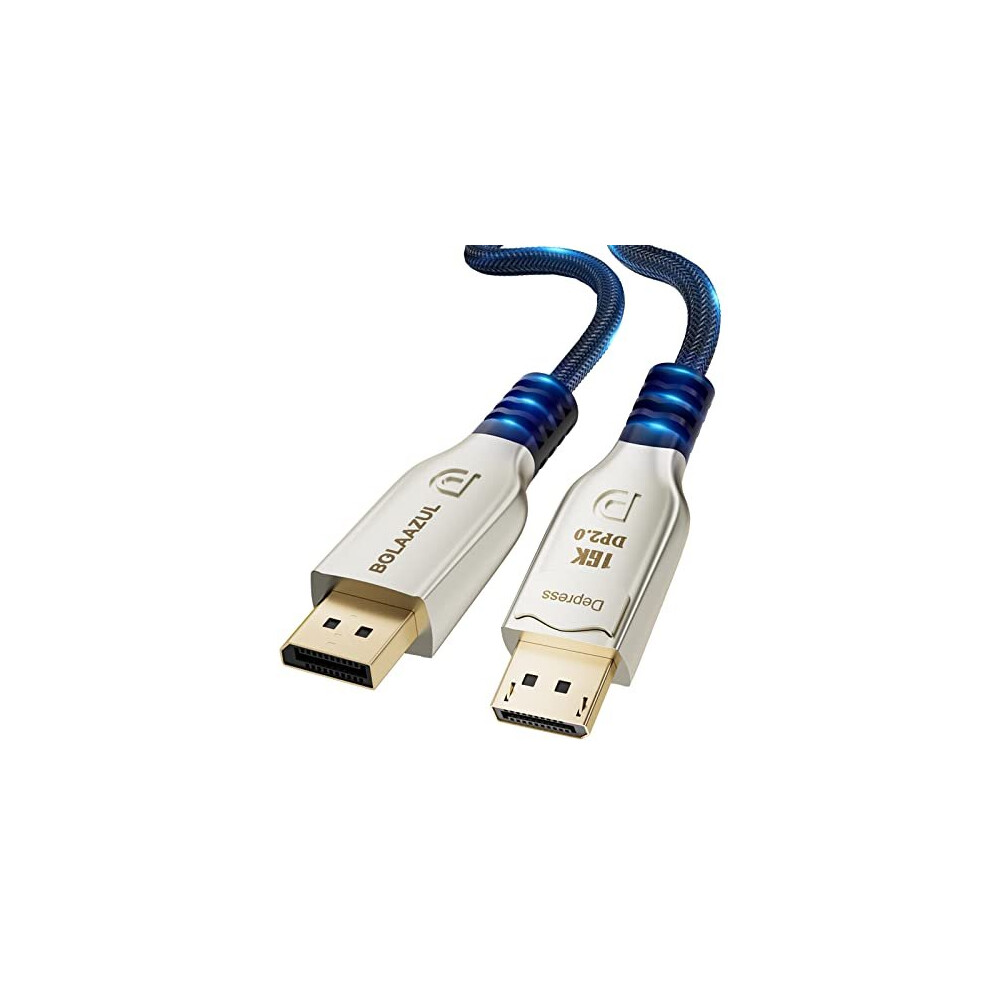 8K DisplayPort 2.0 Cable 3m, DP Cable 2.0/1.4/1.2 Video/Monitor Cable -16K@60Hz 8K@120Hz 4K@240Hz 165Hz 144Hz GSync/FreeSync- Braided Displayport to