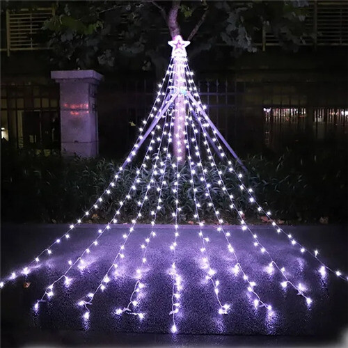 (Multicolor) Waterfall Christmas String Lights 350 LED Star 1
