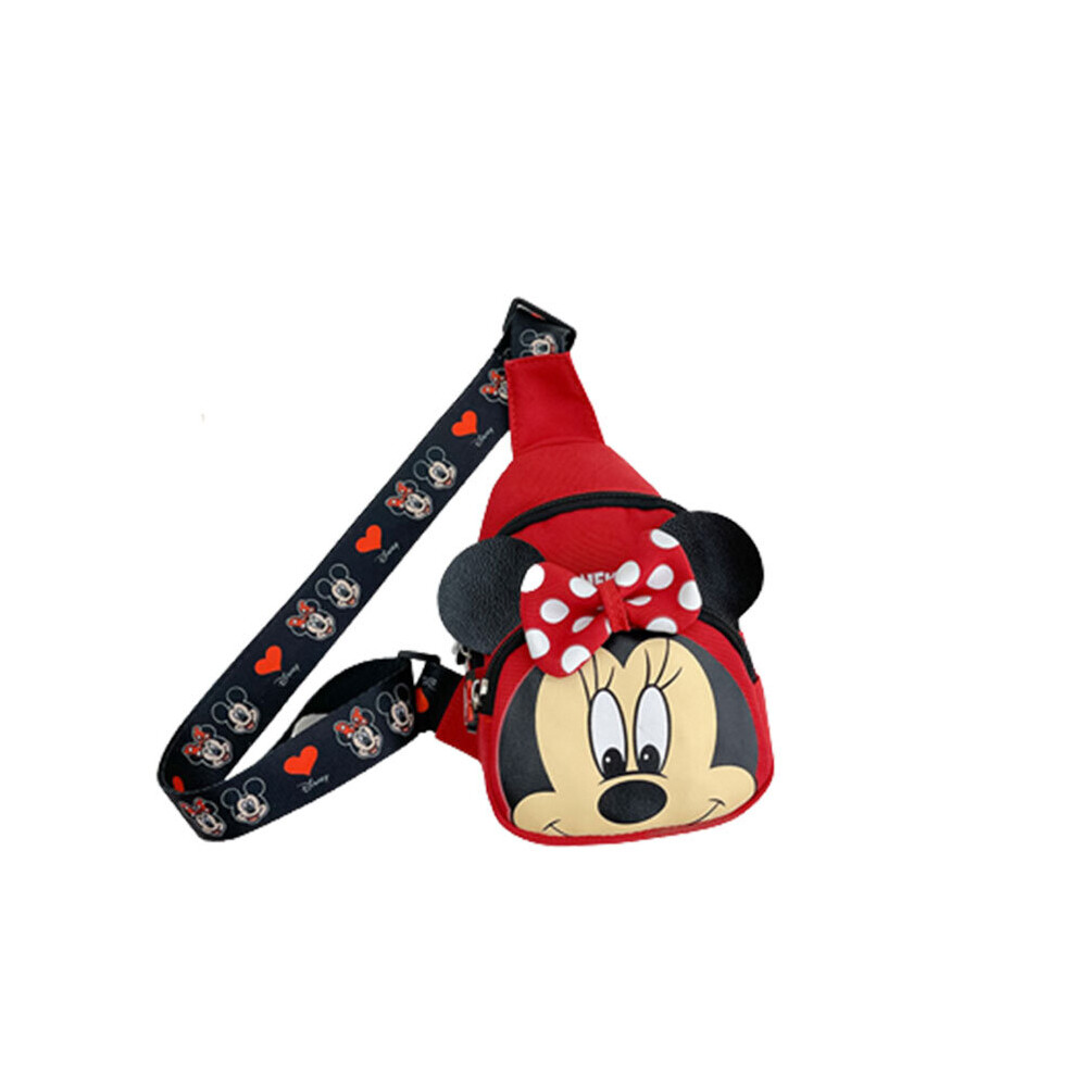 (Minnie Red) Minnie Mouse Kids Messenger Bag Cartoon Girls Boys Coin Purse Durable