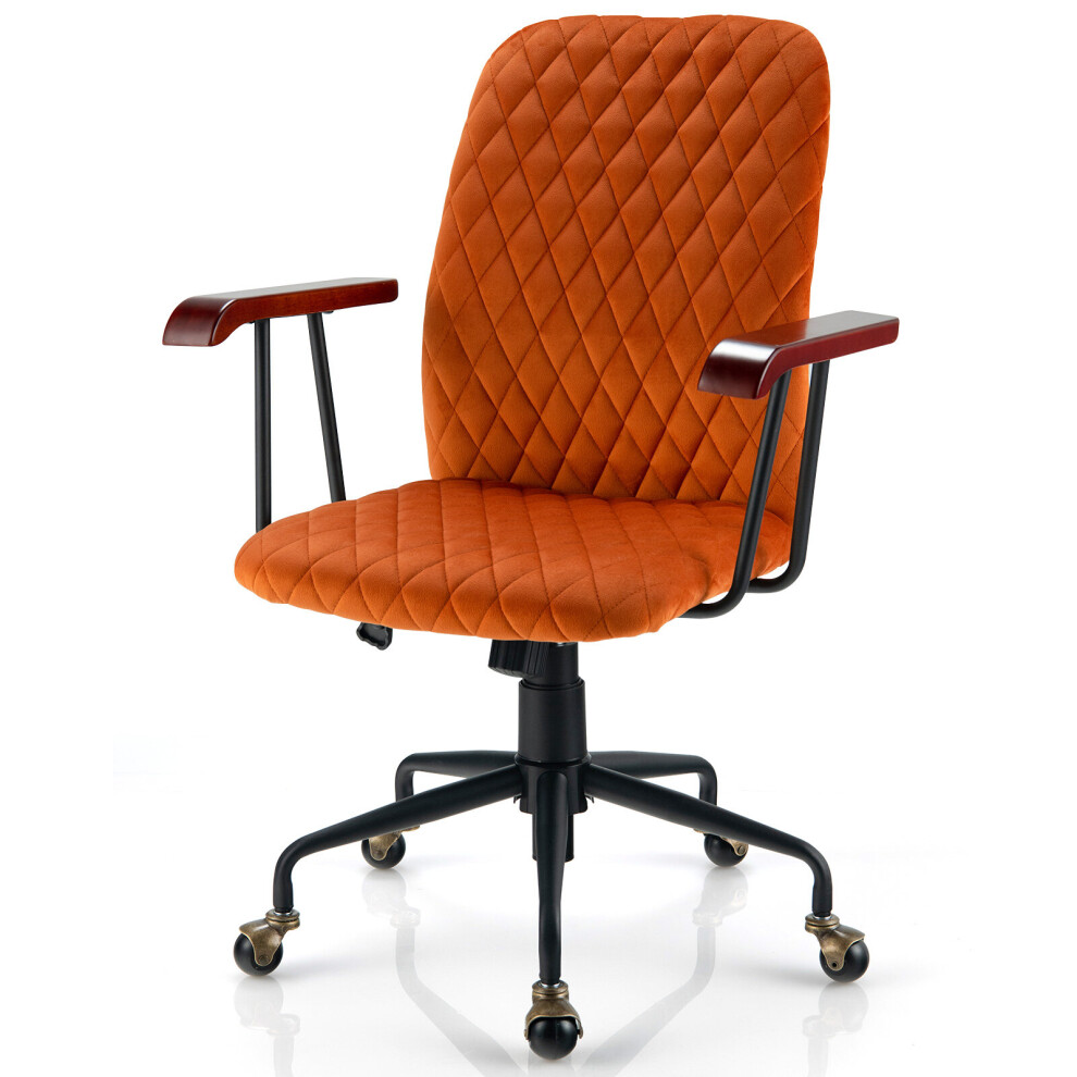 Velvet Leisure Chair Swivel Adjustable Computer Chair for Home Office