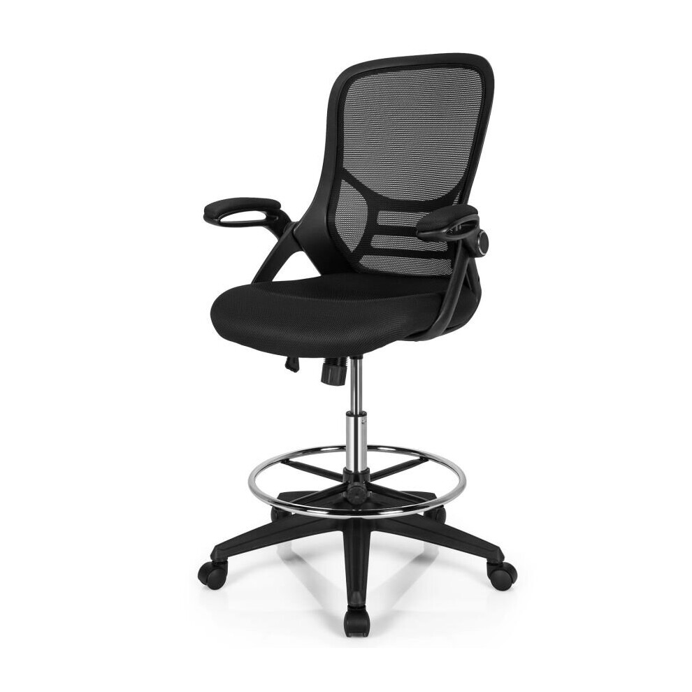 Home Office Swivel Chair Reclinable Mid-Back w/ Footrest Adjust Height