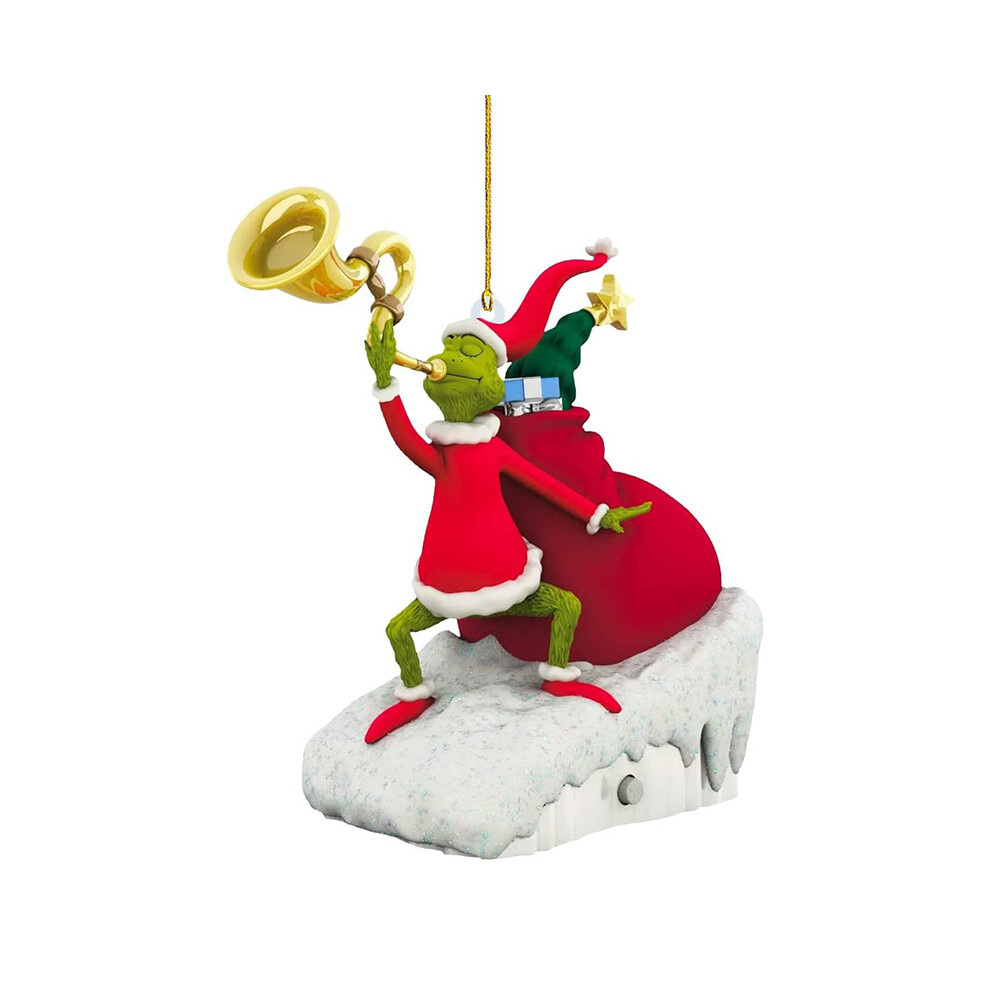 (11) Merry Christmas Grinch Figure Pendant Ornaments Xmas Tree Hanging Decoration