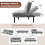 Costway 2 Seat Convertible Sofa Bed Memory Foam Sleeper Couch 3-level Adjust 5